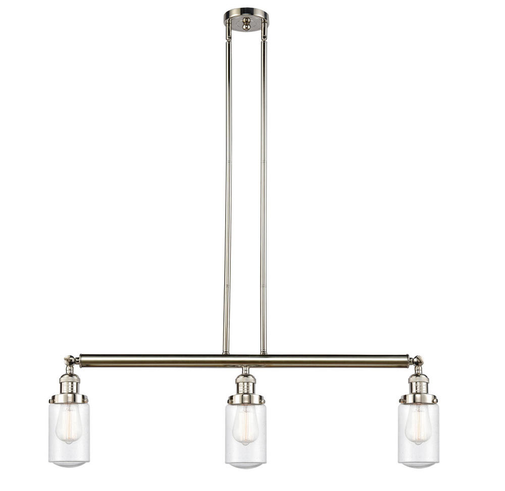 Dover - 3 Light - 37 inch - Polished Nickel - Stem Hung - Island Light