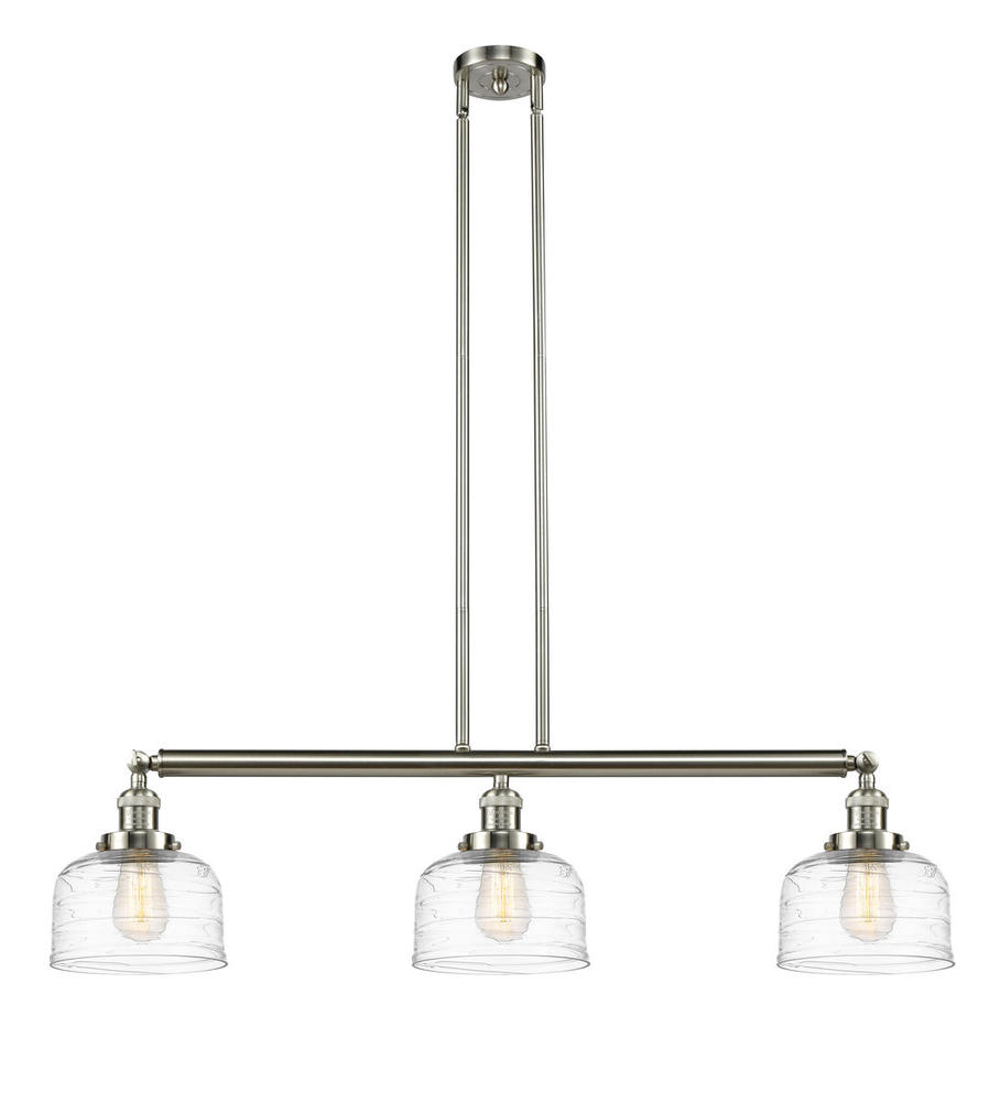 Bell - 3 Light - 41 inch - Brushed Satin Nickel - Stem Hung - Island Light