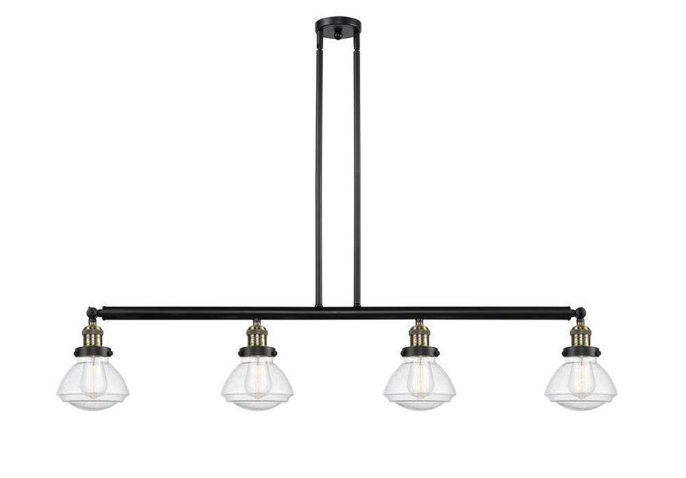 Olean - 4 Light - 51 inch - Black Antique Brass - Stem Hung - Island Light