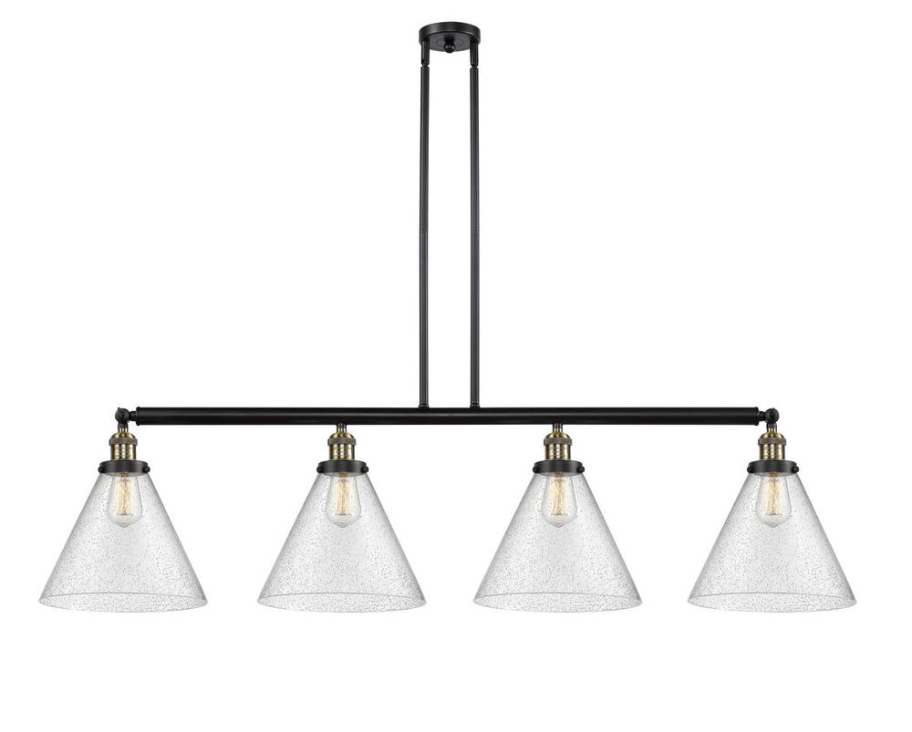 Cone - 4 Light - 56 inch - Black Antique Brass - Stem Hung - Island Light