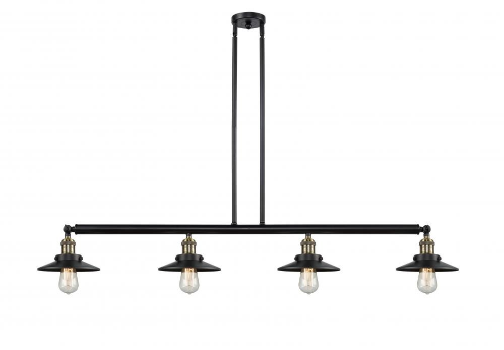 Railroad - 4 Light - 53 inch - Black Antique Brass - Stem Hung - Island Light