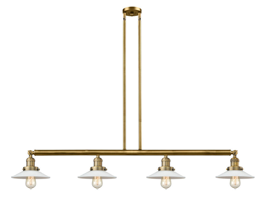 Halophane - 4 Light - 53 inch - Brushed Brass - Stem Hung - Island Light