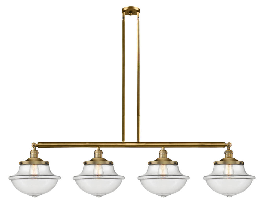 Oxford - 4 Light - 54 inch - Brushed Brass - Stem Hung - Island Light