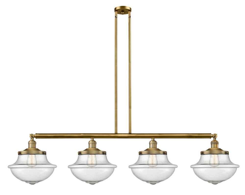 Oxford - 4 Light - 54 inch - Brushed Brass - Stem Hung - Island Light