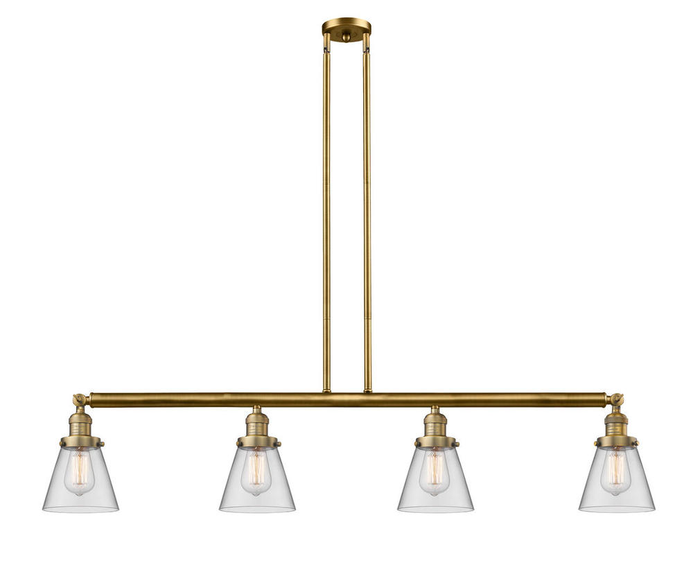 Cone - 4 Light - 51 inch - Brushed Brass - Stem Hung - Island Light