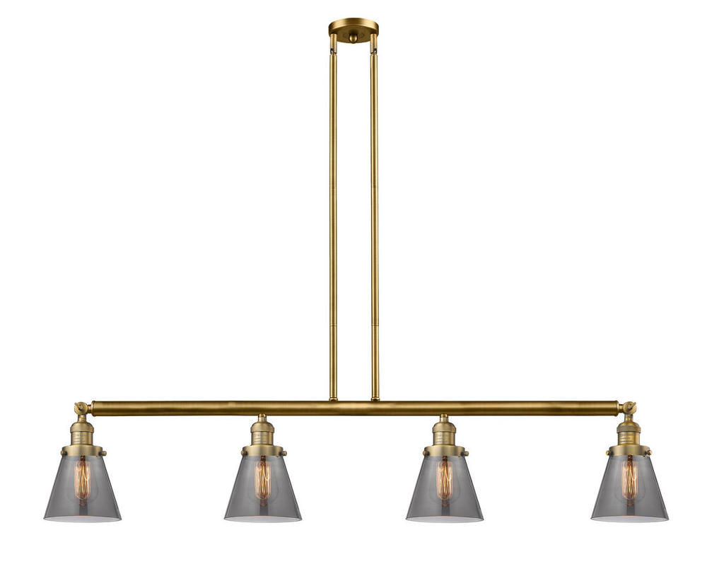 Cone - 4 Light - 51 inch - Brushed Brass - Stem Hung - Island Light