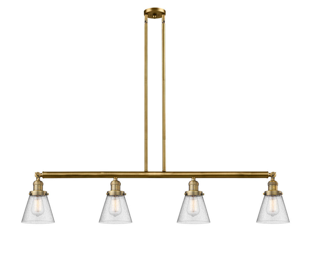 Cone - 4 Light - 51 inch - Brushed Brass - Stem Hung - Island Light