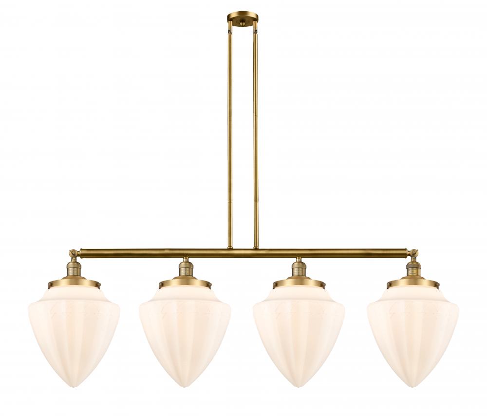 Bullet - 4 Light - 50 inch - Brushed Brass - Stem Hung - Island Light