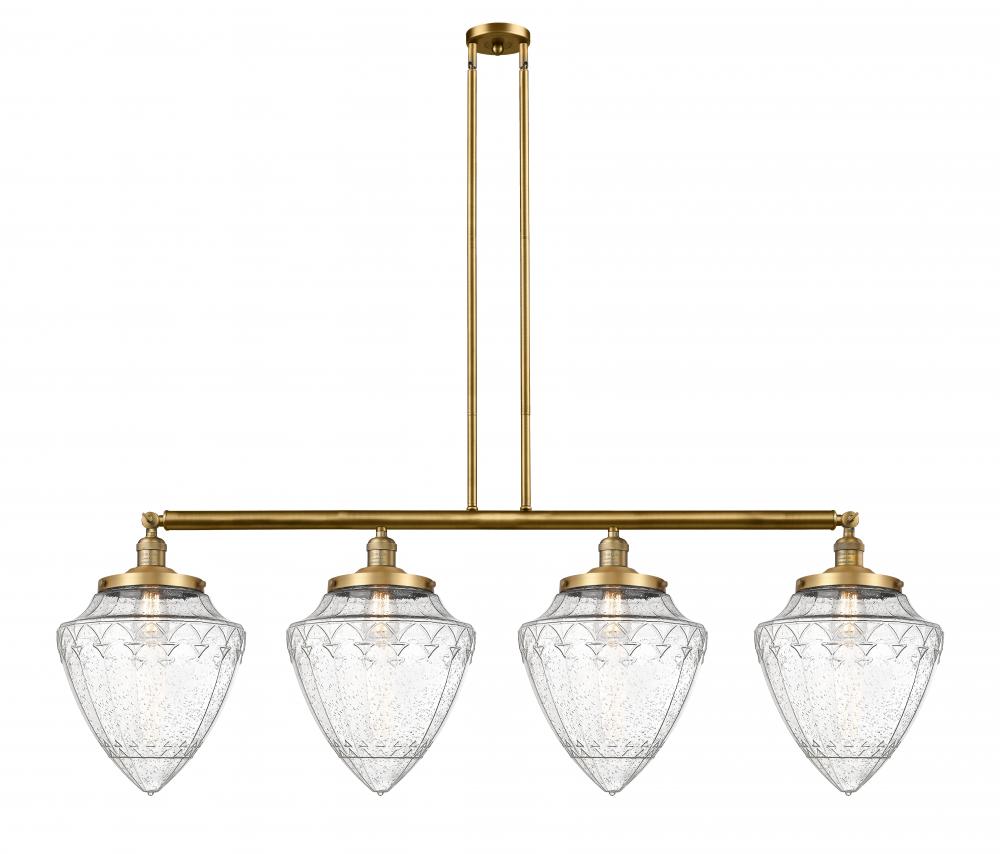 Bullet - 4 Light - 50 inch - Brushed Brass - Stem Hung - Island Light