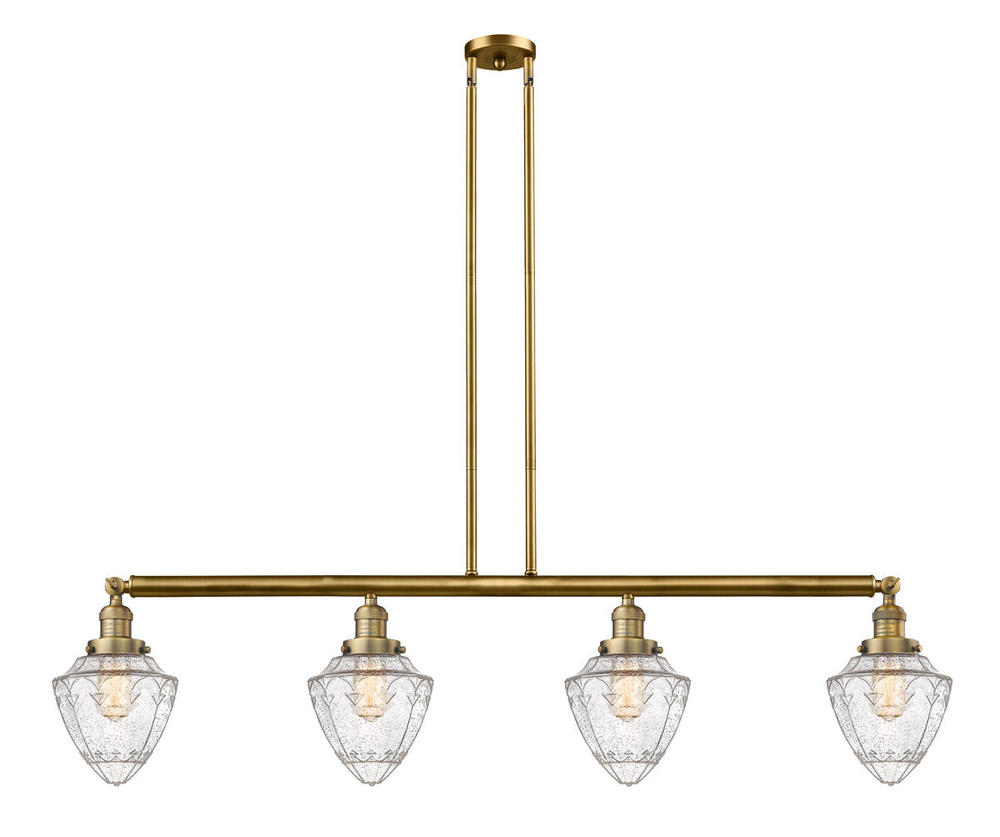 Bullet - 4 Light - 50 inch - Brushed Brass - Stem Hung - Island Light