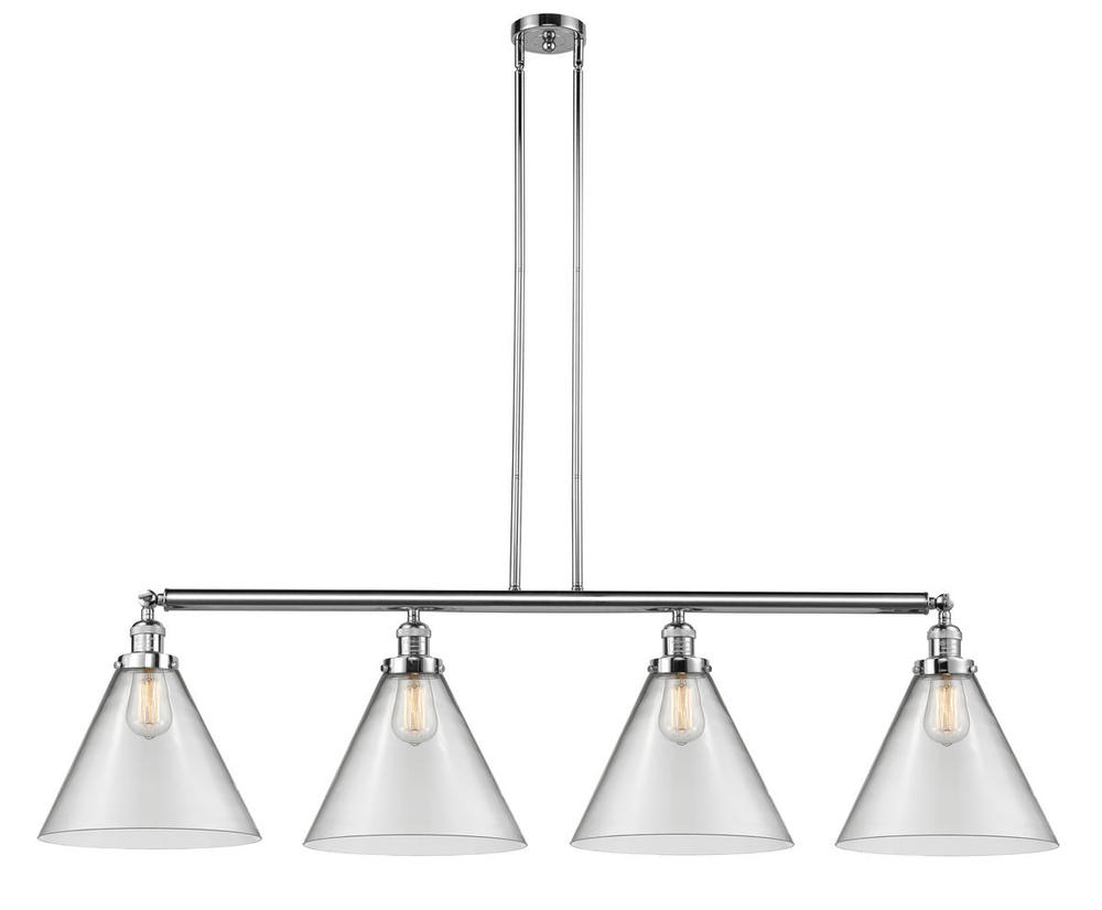 Cone - 4 Light - 56 inch - Polished Chrome - Stem Hung - Island Light