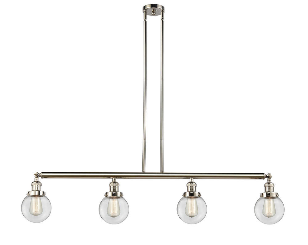 Beacon - 4 Light - 51 inch - Polished Nickel - Stem Hung - Island Light