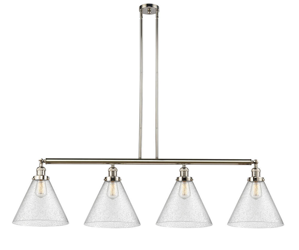 Cone - 4 Light - 56 inch - Polished Nickel - Stem Hung - Island Light