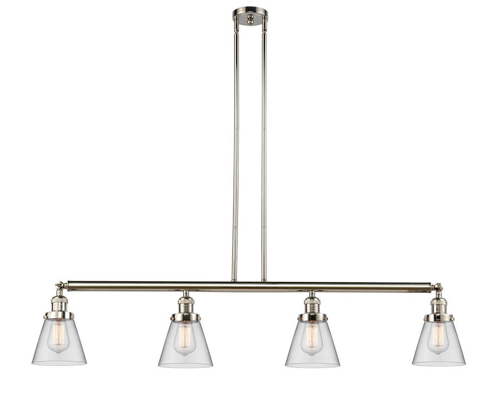 Cone - 4 Light - 51 inch - Polished Nickel - Stem Hung - Island Light