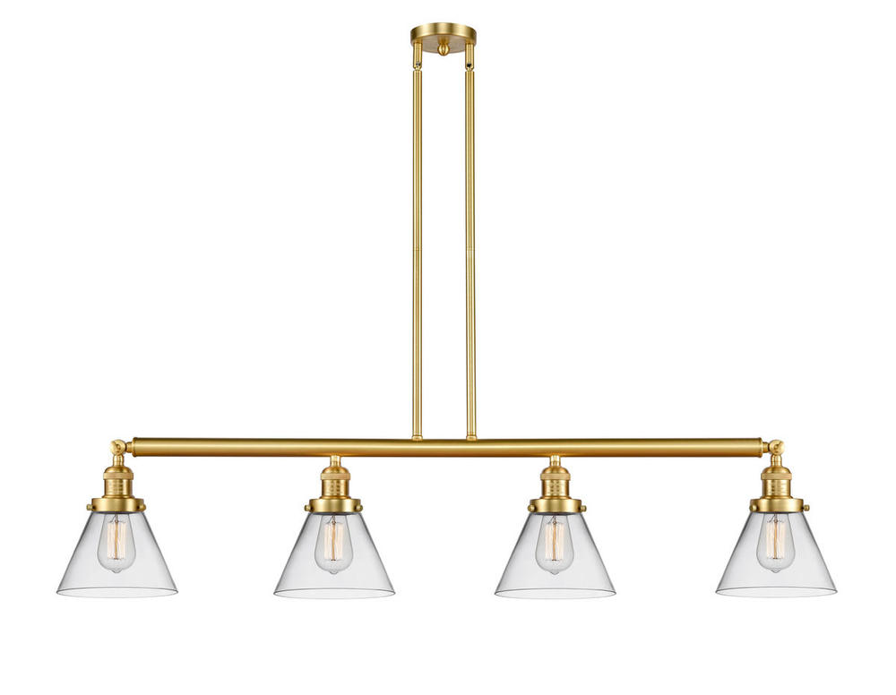 Cone - 4 Light - 52 inch - Satin Gold - Stem Hung - Island Light