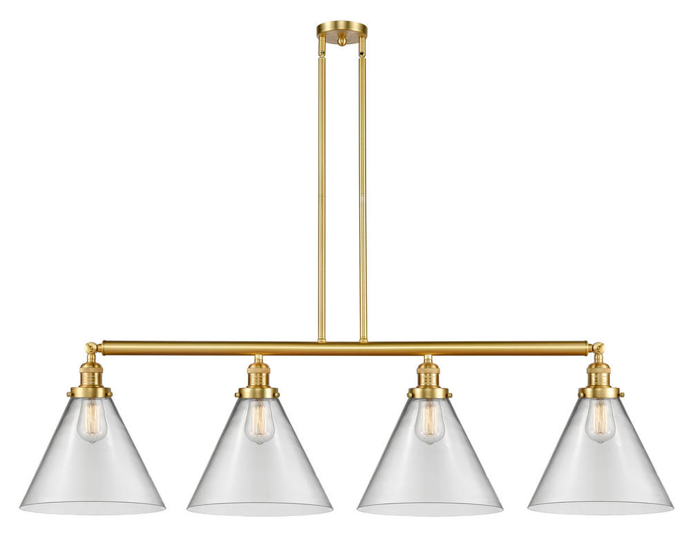 Cone - 4 Light - 56 inch - Satin Gold - Stem Hung - Island Light