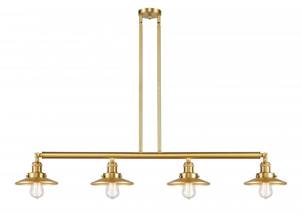 Railroad - 4 Light - 53 inch - Satin Gold - Stem Hung - Island Light