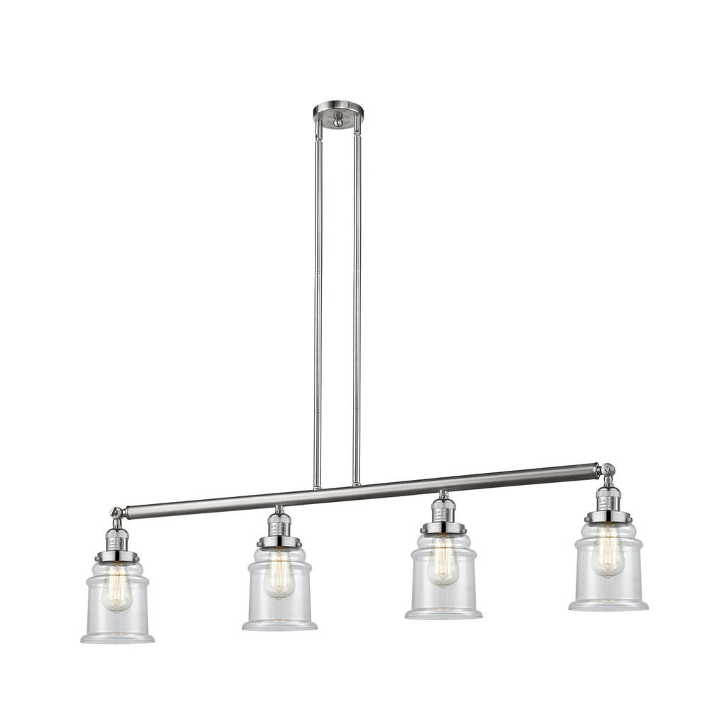 Canton - 4 Light - 51 inch - Brushed Satin Nickel - Stem Hung - Island Light