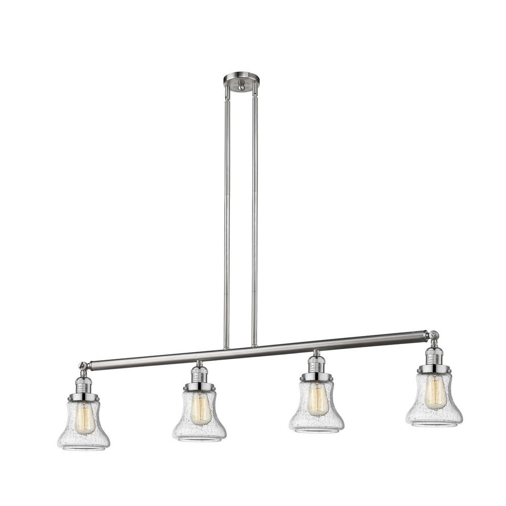 Bellmont - 4 Light - 51 inch - Brushed Satin Nickel - Stem Hung - Island Light