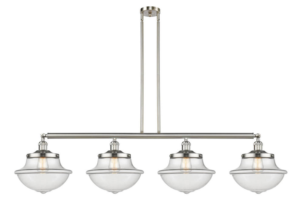 Oxford - 4 Light - 54 inch - Brushed Satin Nickel - Stem Hung - Island Light