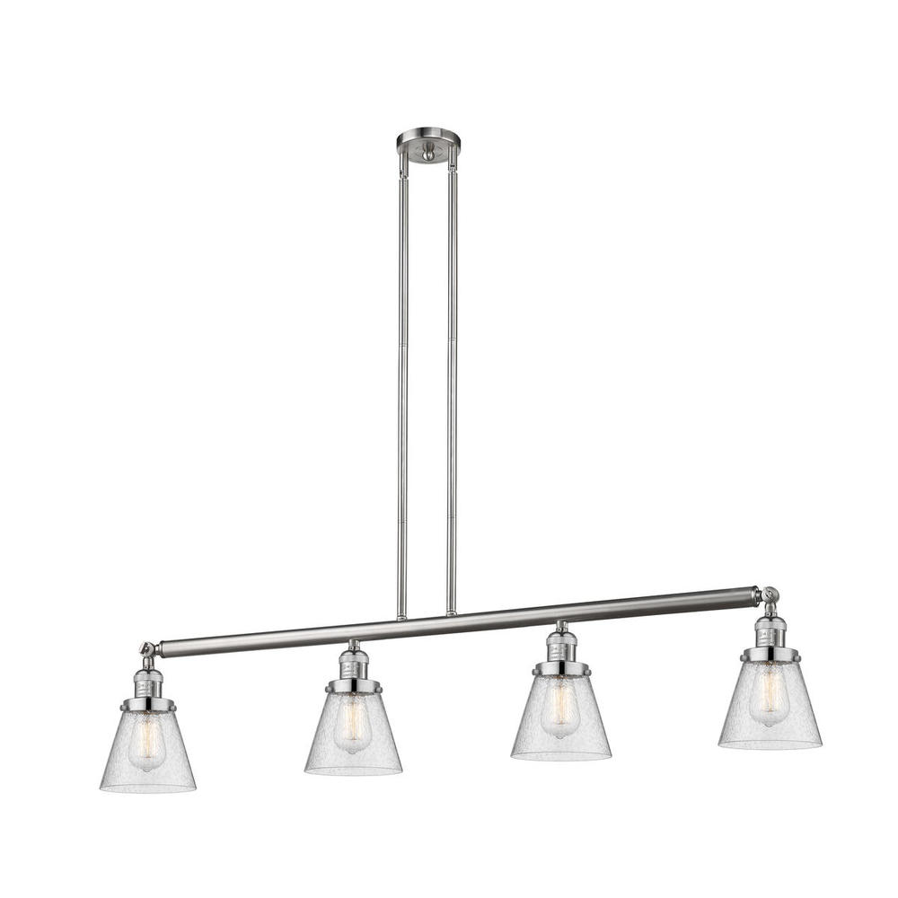 Cone - 4 Light - 51 inch - Brushed Satin Nickel - Stem Hung - Island Light