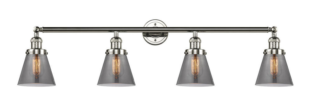 Cone - 4 Light - 42 inch - Polished Nickel - Bath Vanity Light