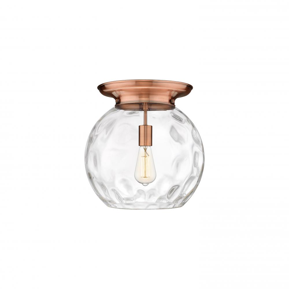 Athens Water Glass - 1 Light - 13 inch - Antique Copper - Flush Mount