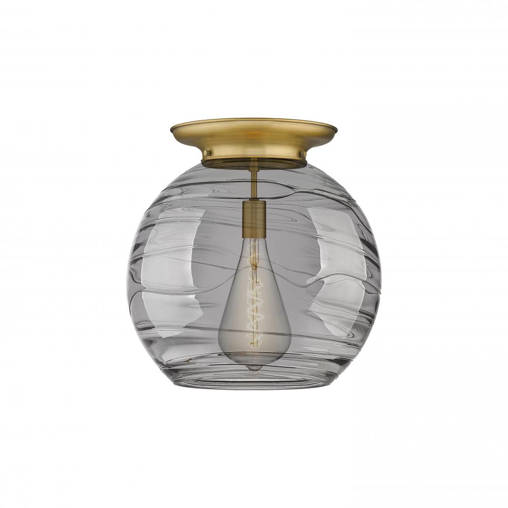 Athens Deco Swirl - 1 Light - 18 inch - Brushed Brass - Flush Mount