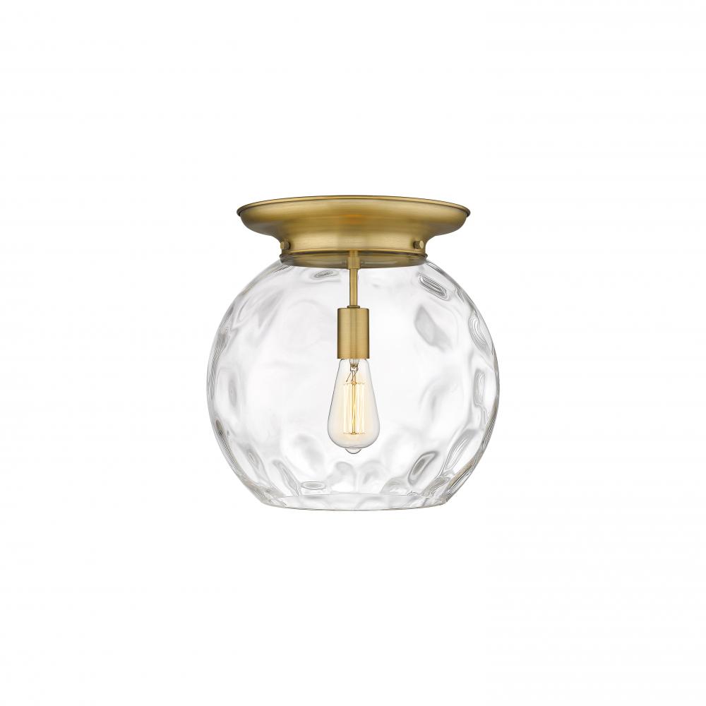 Athens Water Glass - 1 Light - 13 inch - Brushed Brass - Flush Mount