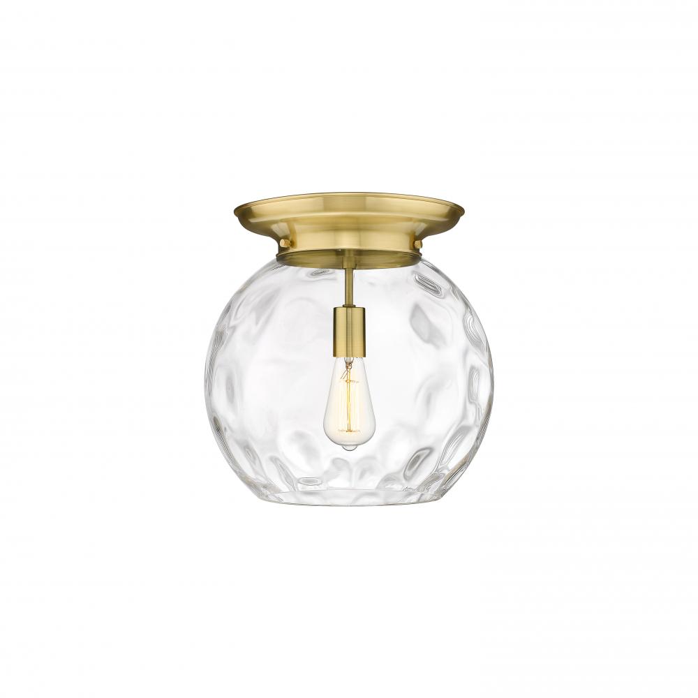 Athens Water Glass - 1 Light - 13 inch - Satin Gold - Flush Mount