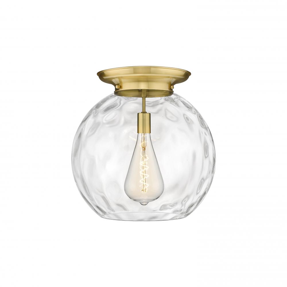 Athens Water Glass - 1 Light - 18 inch - Satin Gold - Flush Mount
