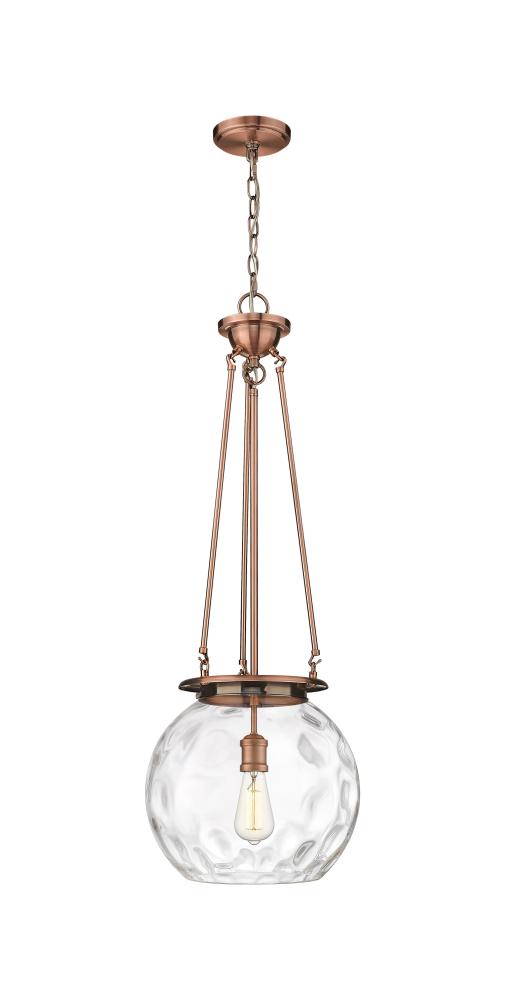 Athens Water Glass - 1 Light - 13 inch - Antique Copper - Chain Hung - Pendant