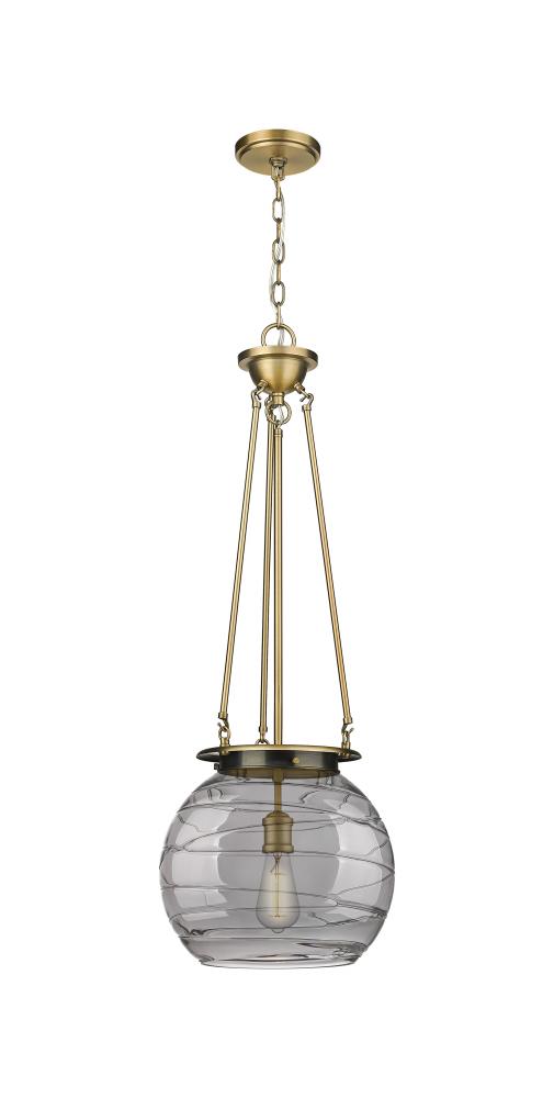 Athens Deco Swirl - 1 Light - 14 inch - Brushed Brass - Chain Hung - Pendant