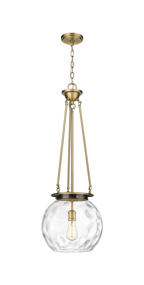 Athens Water Glass - 1 Light - 13 inch - Brushed Brass - Chain Hung - Pendant