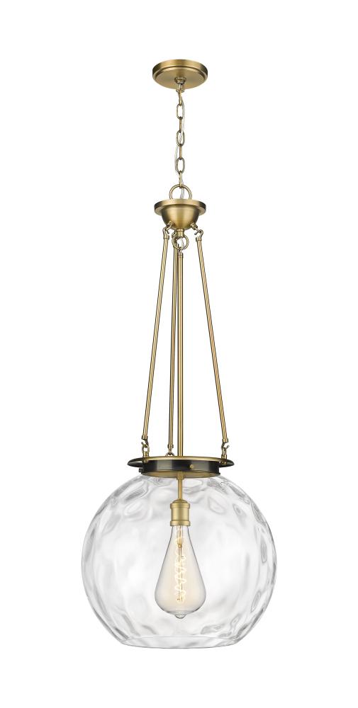 Athens Water Glass - 1 Light - 18 inch - Brushed Brass - Chain Hung - Pendant