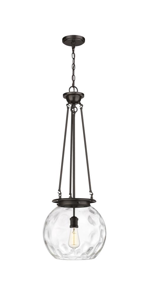 Athens Water Glass - 1 Light - 13 inch - Oil Rubbed Bronze - Chain Hung - Pendant