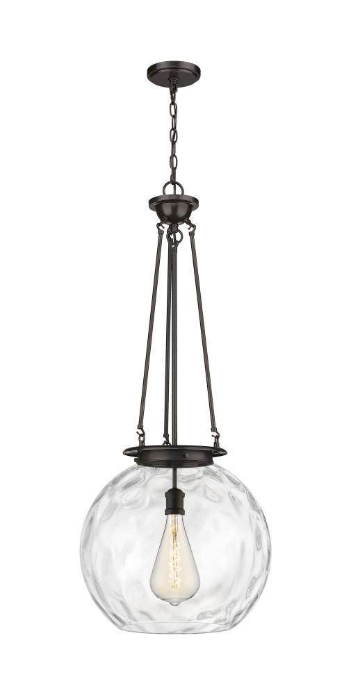 Athens Water Glass - 1 Light - 18 inch - Oil Rubbed Bronze - Chain Hung - Pendant
