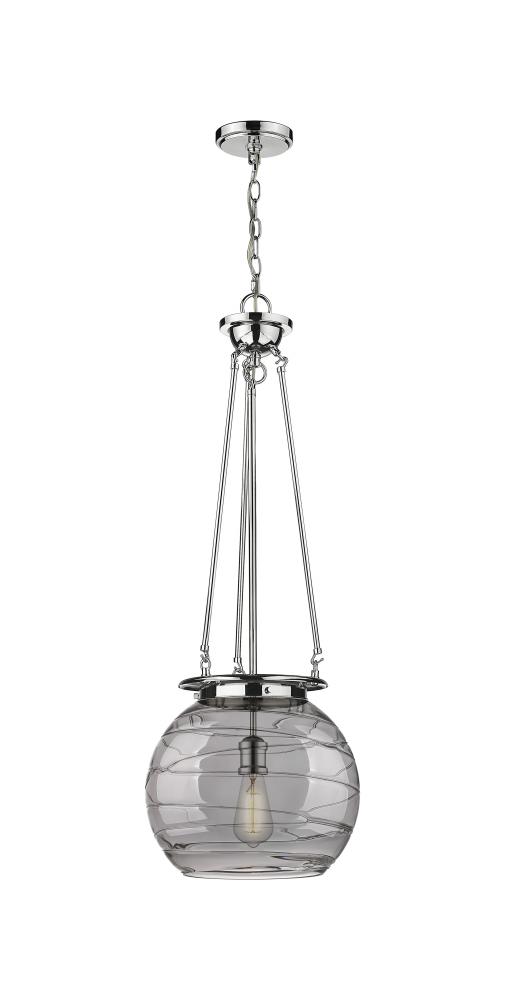 Athens Deco Swirl - 1 Light - 14 inch - Polished Chrome - Chain Hung - Pendant