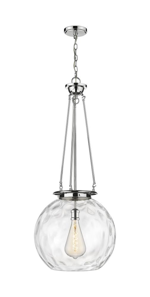Athens Water Glass - 1 Light - 18 inch - Polished Chrome - Chain Hung - Pendant