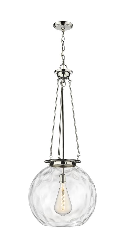 Athens Water Glass - 1 Light - 18 inch - Polished Nickel - Chain Hung - Pendant