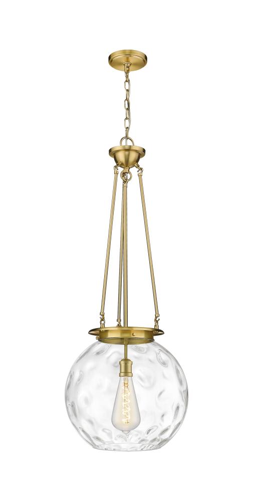 Athens Water Glass - 1 Light - 16 inch - Satin Gold - Chain Hung - Pendant