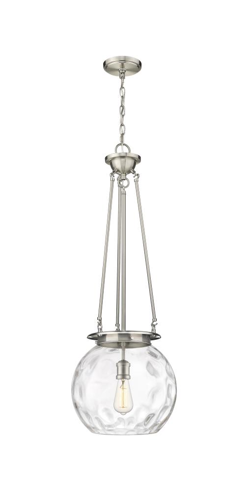 Athens Water Glass - 1 Light - 13 inch - Satin Nickel - Chain Hung - Pendant