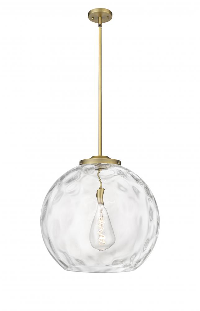 Athens Water Glass - 1 Light - 18 inch - Brushed Brass - Cord hung - Pendant