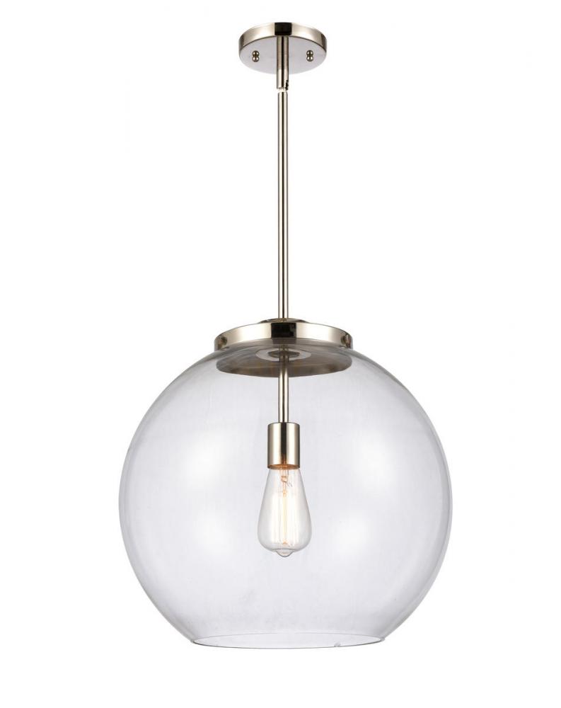 Athens - 1 Light - 16 inch - Polished Nickel - Cord hung - Pendant