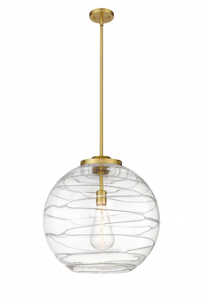 Athens Deco Swirl - 1 Light - 18 inch - Satin Gold - Cord hung - Pendant