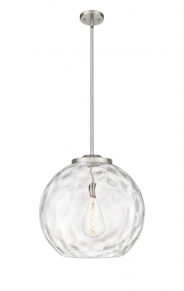 Athens Water Glass - 1 Light - 18 inch - White Polished Chrome - Cord hung - Pendant
