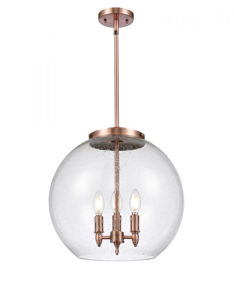 Athens - 3 Light - 16 inch - Antique Copper - Cord hung - Pendant