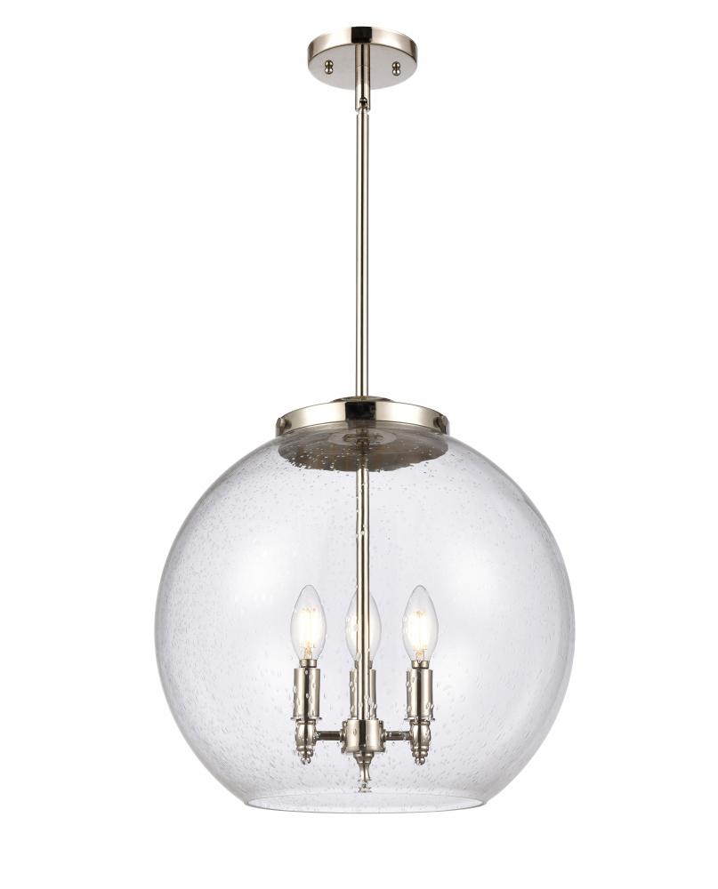Athens - 3 Light - 16 inch - Polished Nickel - Cord hung - Pendant