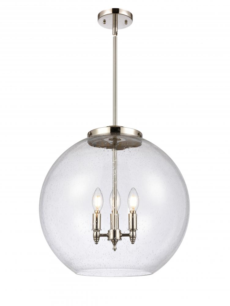 Athens - 3 Light - 18 inch - Polished Nickel - Cord hung - Pendant