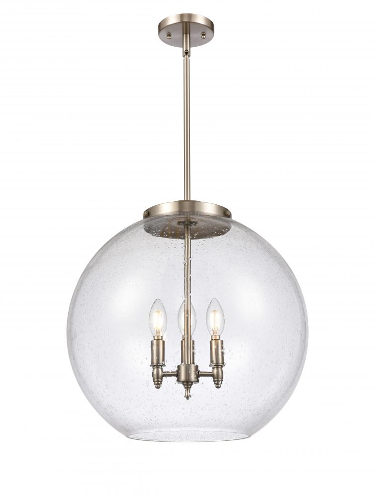 Athens - 3 Light - 18 inch - Brushed Satin Nickel - Cord hung - Pendant